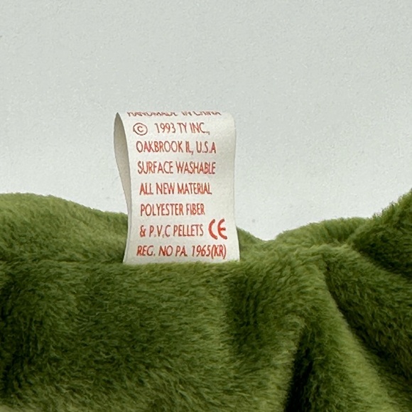 TY Beanie Baby Ally Alligator Toy Plush P.V.C. Pellets 1993 Vintage Kids NWT - Picture 7 of 9